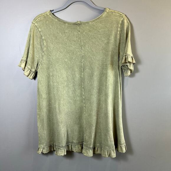 NWT Alter’d State Vetiver Green Tunic Short Sleeve Top Size Medium - Picture 4 of 8